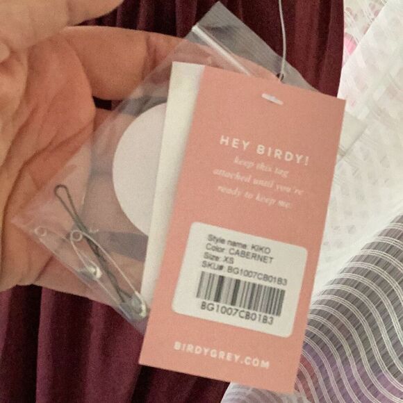 NWT Birdy Grey Kiko Mesh Cabernet Dress Gown Women’s XS Wedding Bridesmaid - Picture 5 of 11